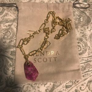 Kendra Scott Ashlyn Gold Convertible Pendant Necklace in Bronze Veined Magenta
